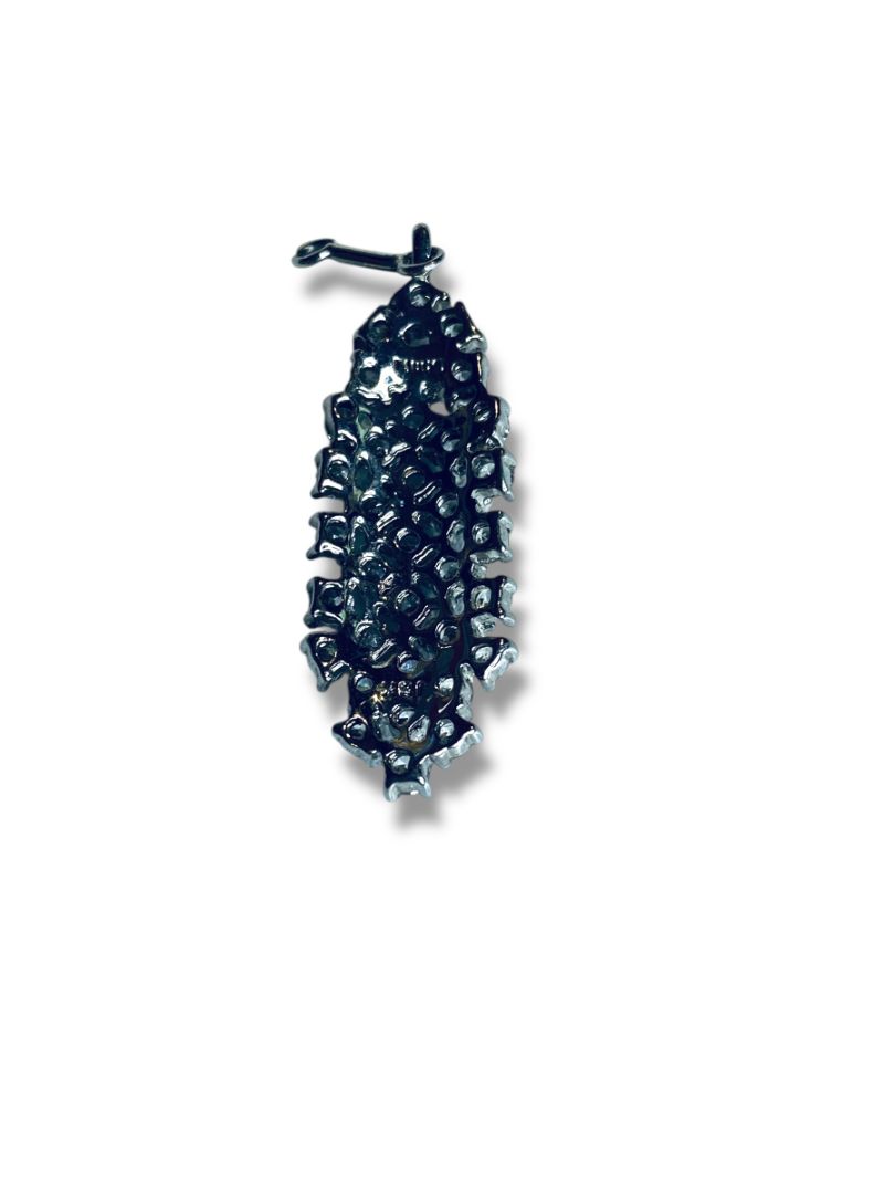 Shimmer Rhinestone Pendant Jewelry Clear Silvertone 33mm Drop