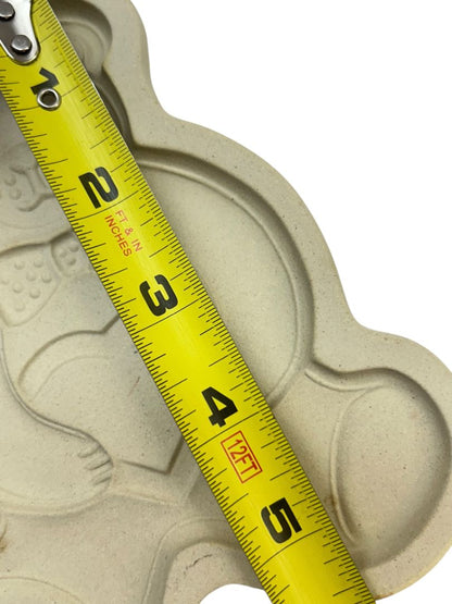 1991 Pampered Chef Stoneware Cookie Mold Teddy Bear Heart 6" x 5"