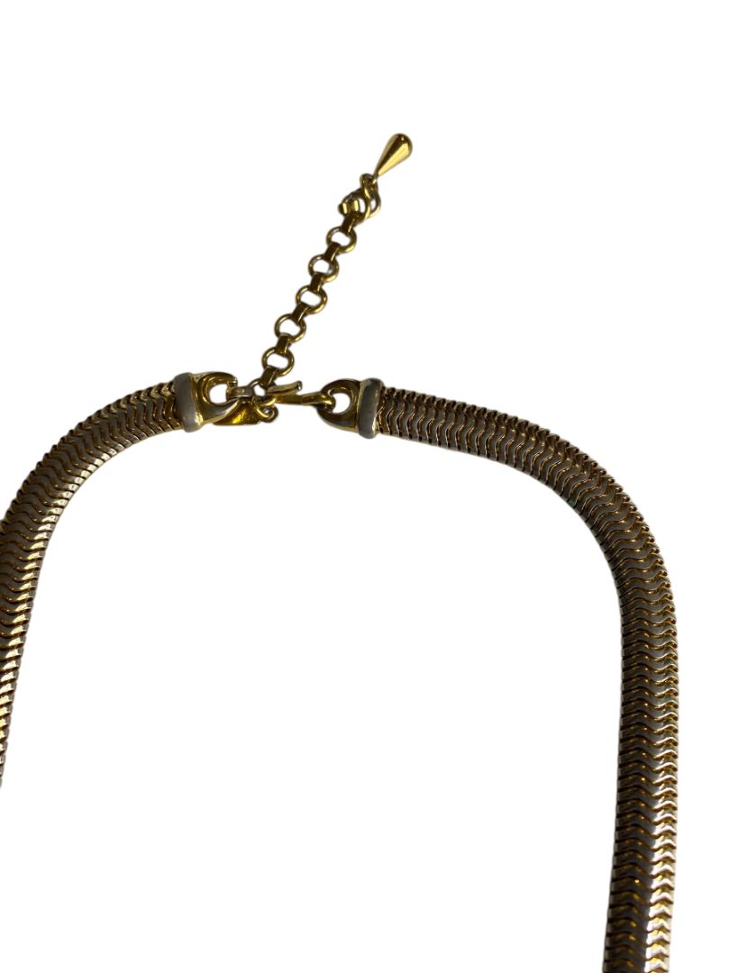 Vintage Monet Thick Goldtone Necklace Hook Closure 16 Inch