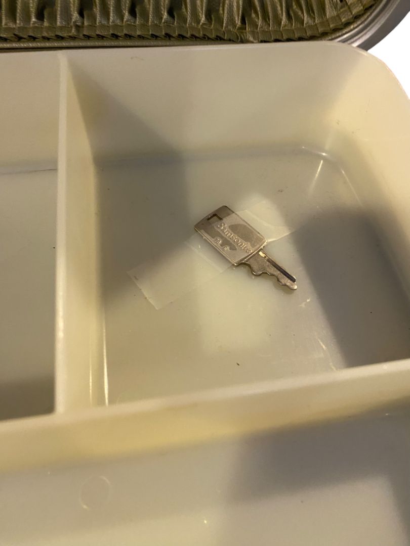 1960s Samsonite Green Silhouette Train Case with Tray and Key