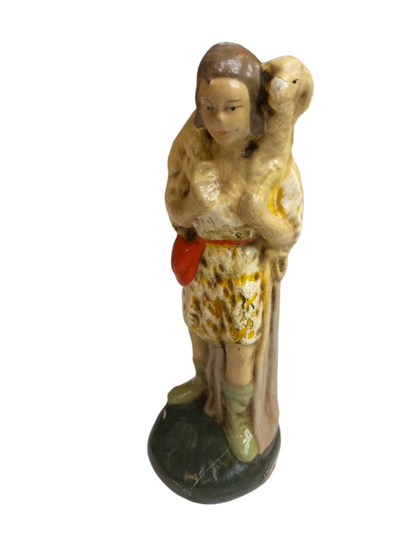 Vintage Shepherd Hollow Plaster Navtivity Figurine Western Germany 5.25"