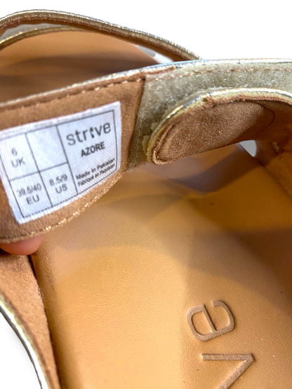 Size 8.5 Strive Womens Gold Womens Azore Sandals Comfort Walking