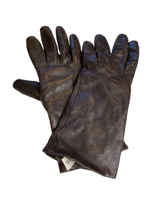 Size 7.5 Isotoner Vintage Womens Brown Leather Cashmere Lined Gloves