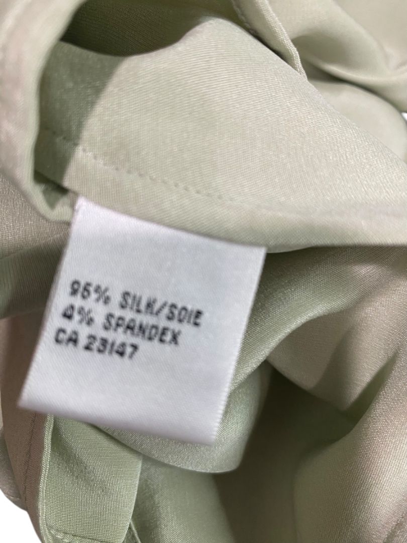 Size 16P Talbots Petites Stretch Silk Blend Womens Button Up Shirt