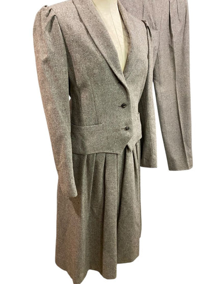 Size 10/12 Intuitions Womens 1980s Wool Blend Suit Pants Skirt Jacket