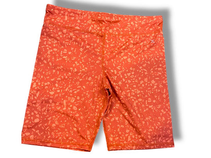 Large (14.5-16.5) Xersion Girls Youth Shorts Orange Print Quick Dry