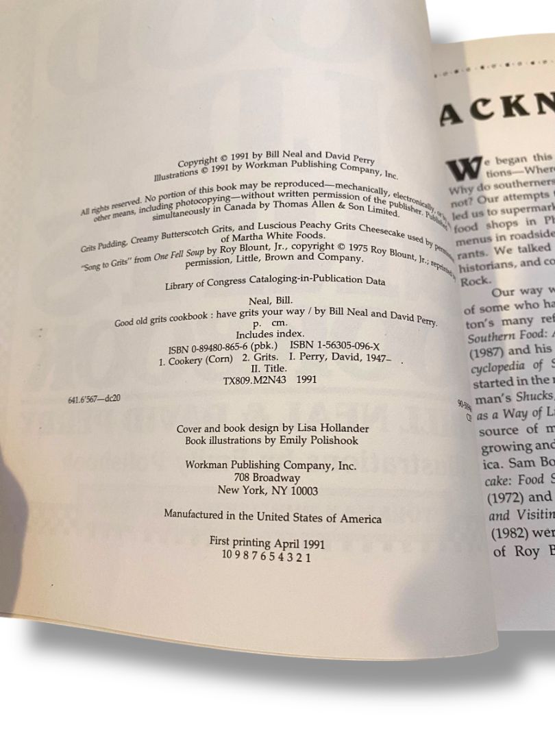 Good Old Grits Cookbook Neal & Perry 70 Recipes Workman Publishing