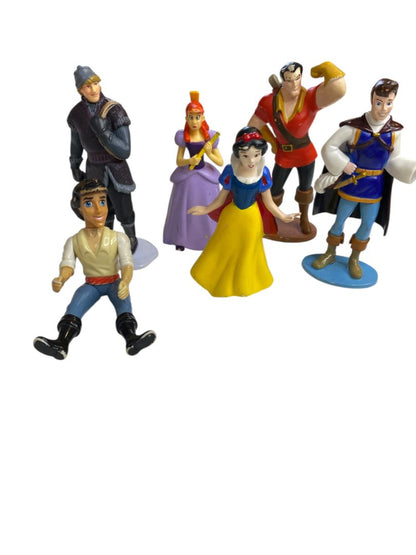 Lot of 6 Assorted Disney Princess and Prince Figurines 3-4"