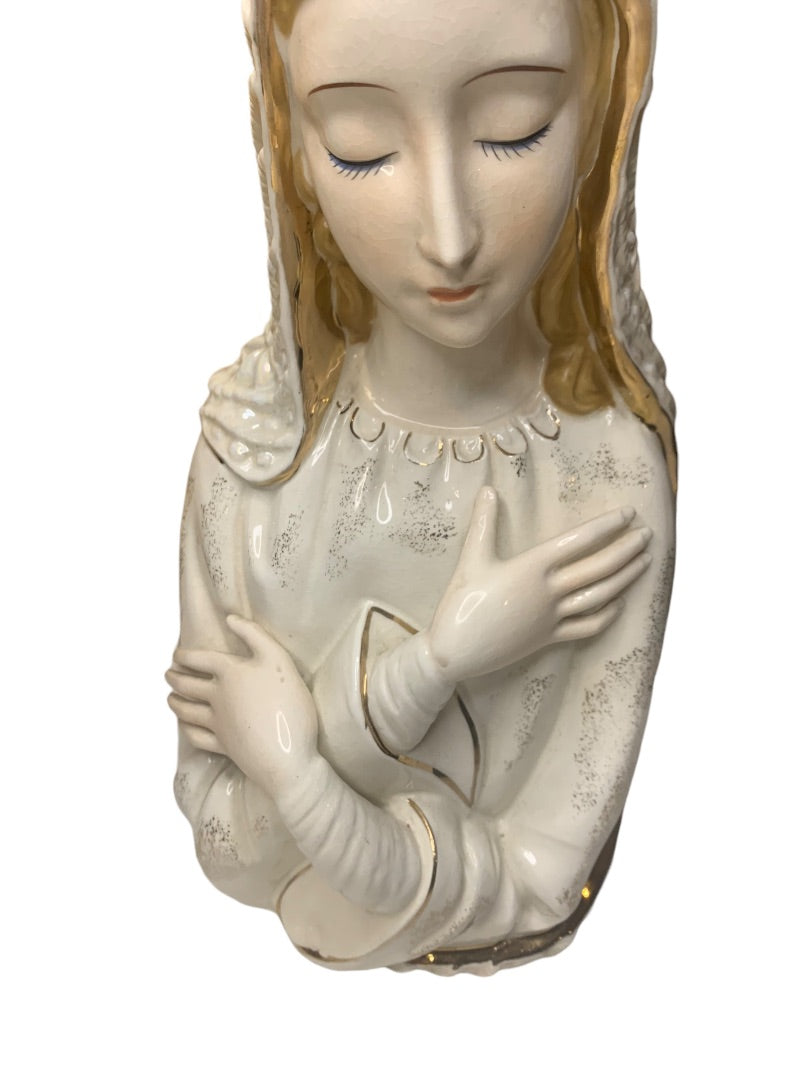 Artmark Originals Japan Virgin Mary Madonna Hand Painted Ceramic Planter