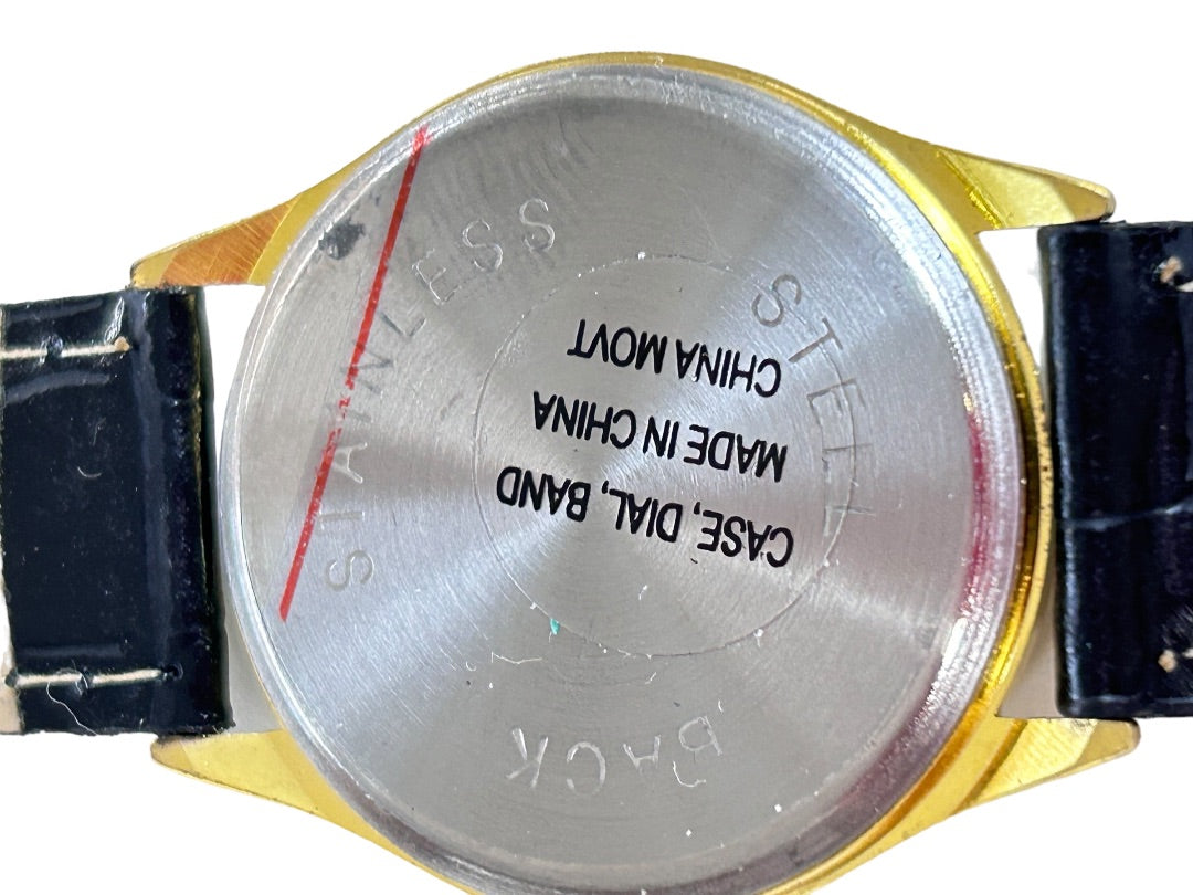 Ladies Quartz Movement Wristwatch Goldtone Roman Numerals For Parts Salvage