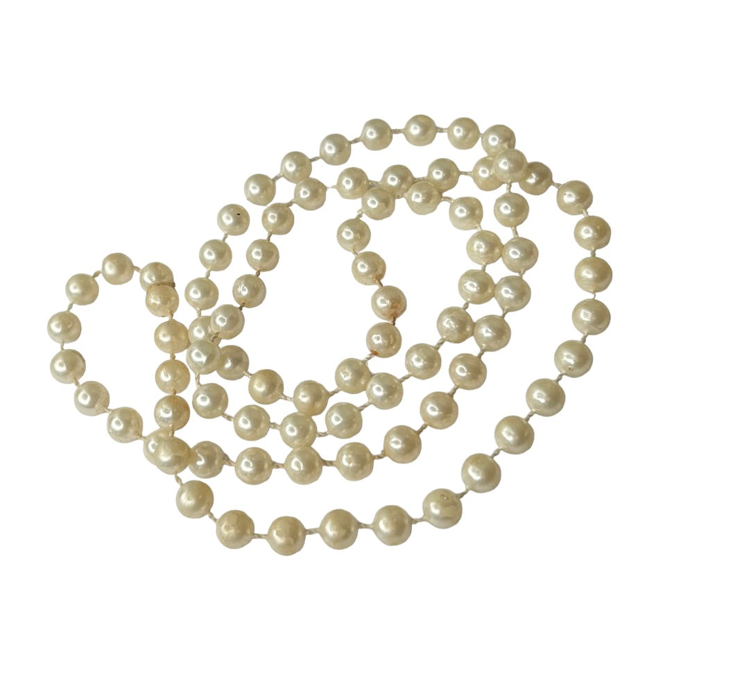 Strand of Faux Pearls 30" Necklace String No Clasp