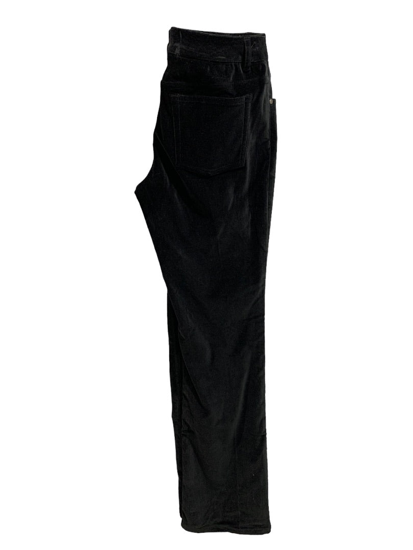 Size 6 Tahari Women's Black Stretch Velvet Pants Straight Leg