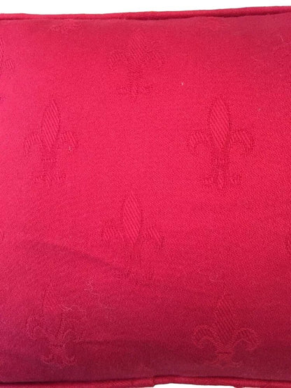 Red Country Ruffle Fleur di Lis Accent Throw Pillow Custom Made 19.5" x 13"