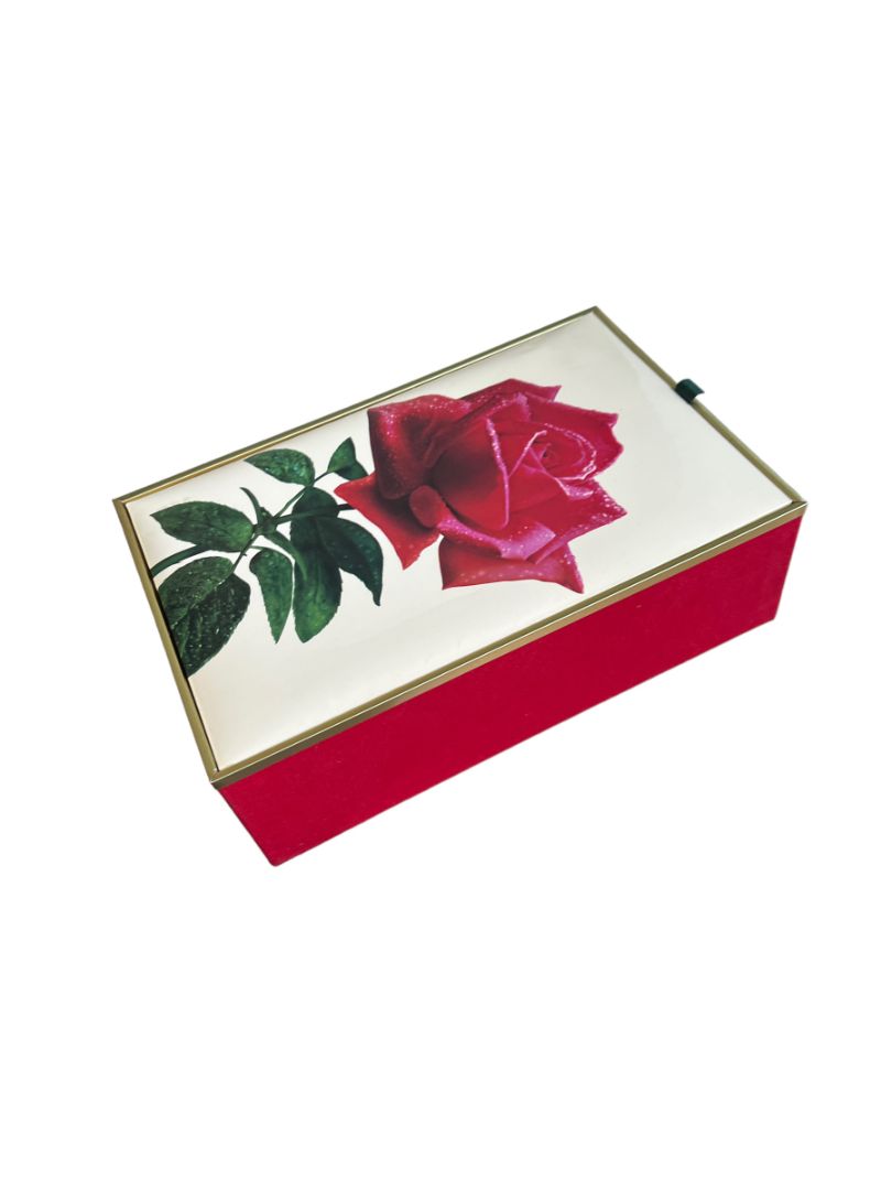 American Beauty Made in Italy Keepsake Box Velvet Covered Empty