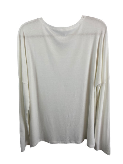 XXL Women's White Long Sleeve Tshirt Unbranded Modified Scoop Neck