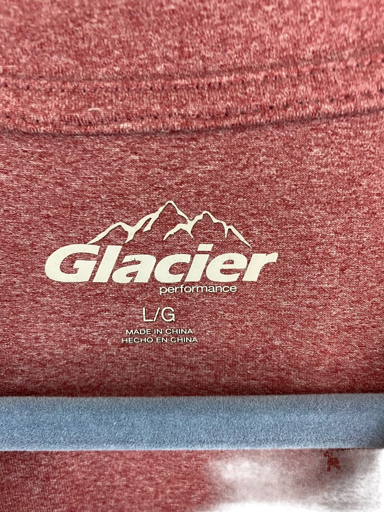 Large Glacier Performance Men's Short Sleeve Athletic Shirt Red Heathered