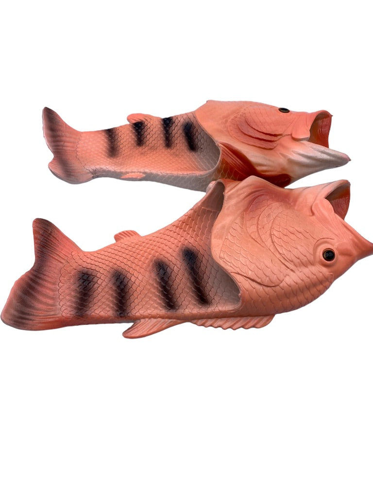 Size 7/8 (40/41) Shun Fish Novelty Sandal Slides Fishing Pink Women's