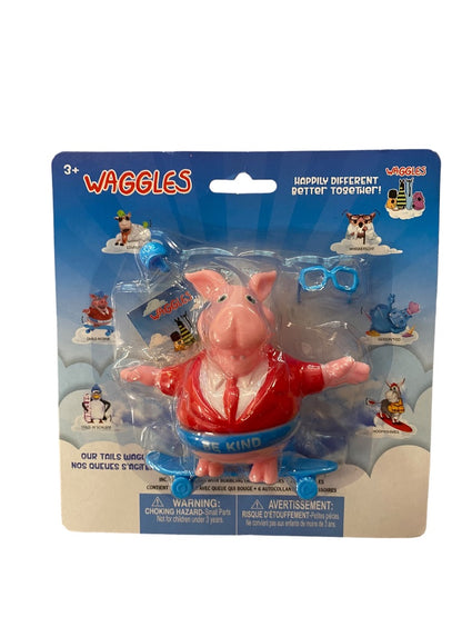 Waggles New Figurine Toy and Accessories Smile-n'oink Ages 3+ Pig Skateboard