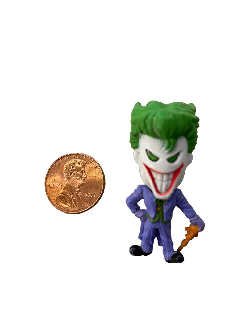 Miniature Joker Batman Action Figure Figurine 1.75"h PVC Leaning on Walking Stick