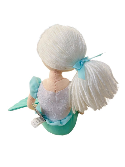 Jellycat Green Shellebelle Maddie Mermaid Plush Stuffed Doll Toy 15" White Hair