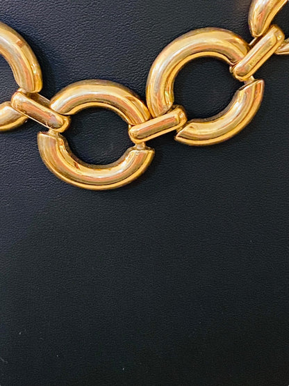 Charming Charlie Goldtone Statement Necklace 17-21" Dual Snake Chain