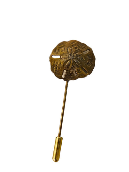 Vintage Goldtone Coppertone 2"l Stick Pin Sand Dollar Design (3/4")