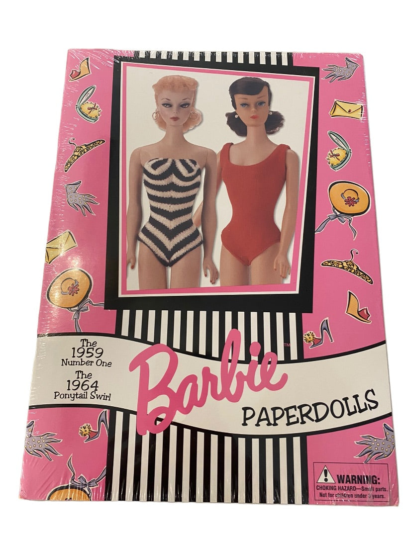 1997 Barbie Mattel for Avon Paper Doll Book 1959 Number One and The 1964 Ponytail Swirl