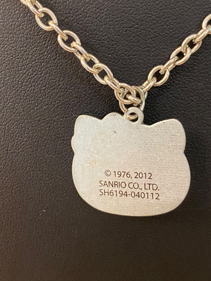 2012 Hello Kitty Sanrio Pendant Necklace Silvertone "Best Friends" 17.5"