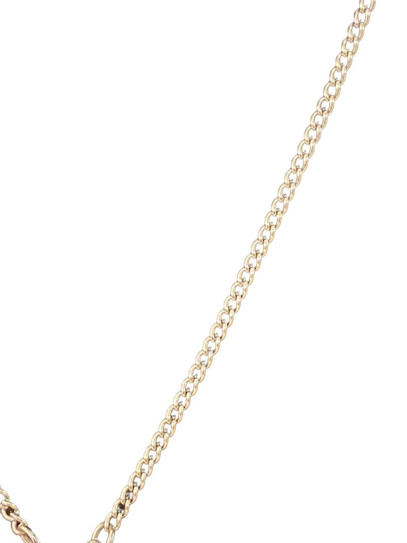 Silvertone 22" Necklace Coral Acrylic Beaded Attached Pendant Necklace