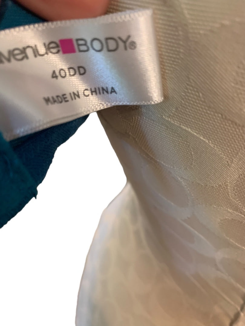 40DD Avenue Body Teal Lace Underwire Bra Padded Adjustable Strap