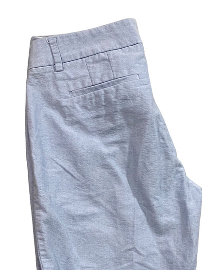 Size 0 J.Crew Womens Blue Oxford Cotton Crop Pants 25" Inseam A1201