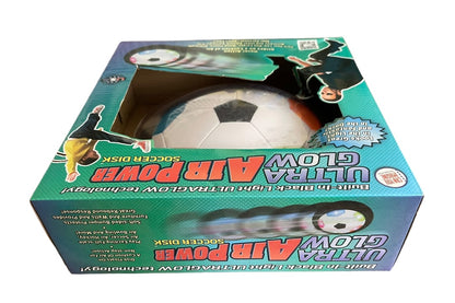 Ultra Glow Air Power Soccer Disk Hover Action Built in Black Light Toy