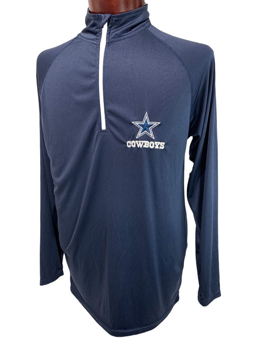 Medium Dunbrooke Dallas Cowboys Navy Blue 1/4 Zip Pullover Activewear Jacket Shirt