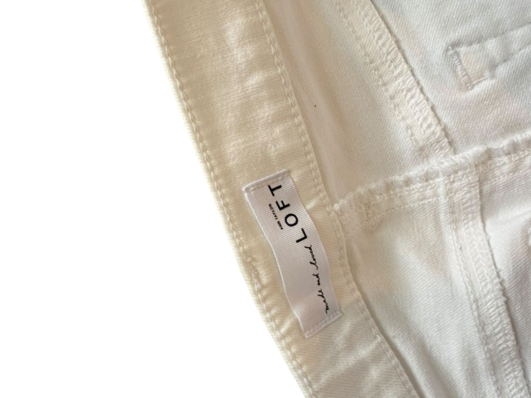 Size 26 (2) LOFT Make Me Loved Modern Straight White Cuffed Jeans