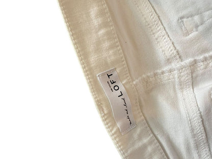 Size 26 (2) LOFT Make Me Loved Modern Straight White Cuffed Jeans