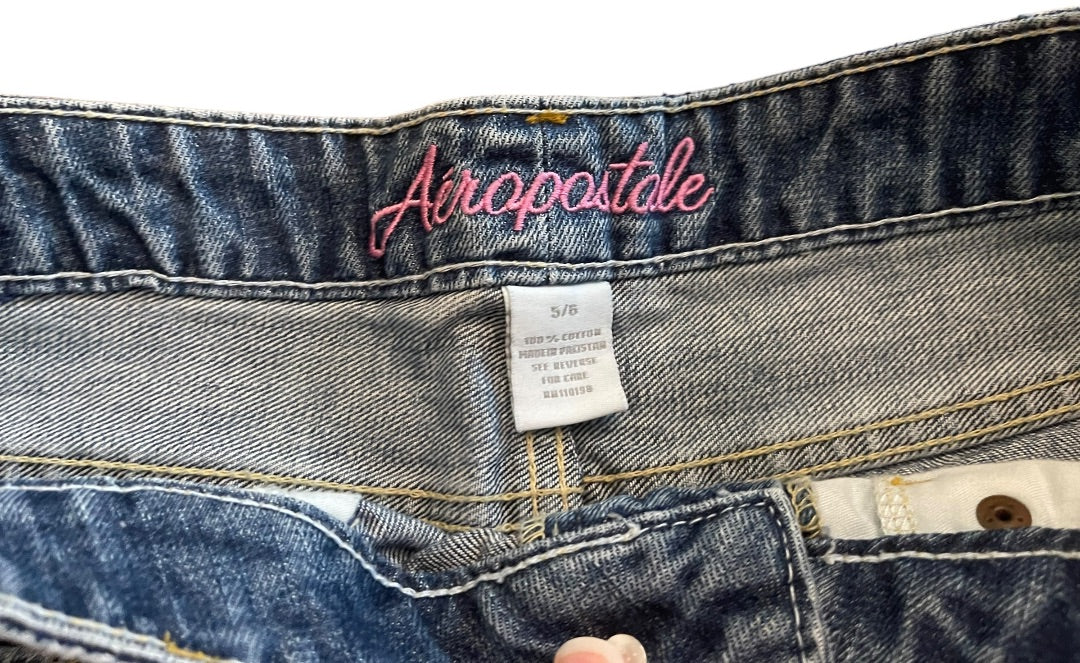 Size 5/6 Aeropostale Junior Womens Shorts Distressed Denim Jean Bootie Short Shorts