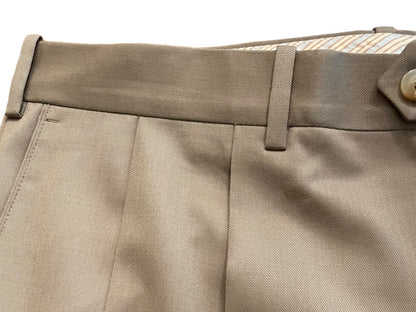 Size 40R JB Britches  Nordsrom Mens Cuffed Pleated Winston Dress Pants Worsted Wool Tan Italy