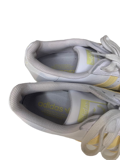 Size 9.5 Adidas Originals Womens White Yellow Superstar Sneakers GY2073