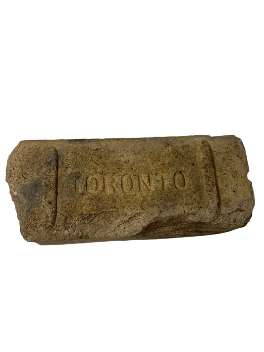 Antique Fire Brick Salvage "TORONTO" circa 1900 8.5" x 3.75" x 2.75"
