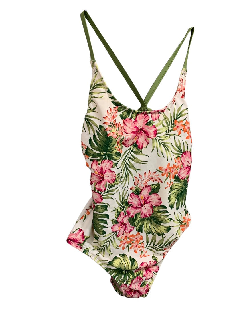 XL Hurley Bayshore Pink Womens One Piece Bathing Suit Swimwear Floral