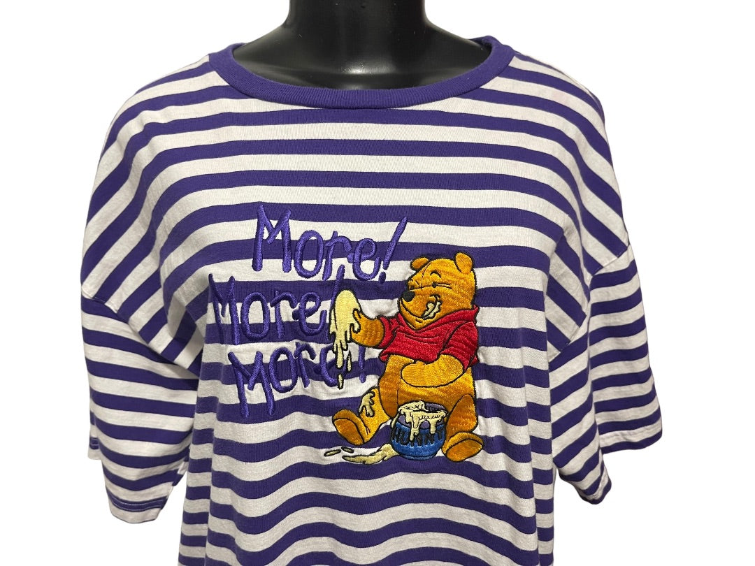 Large The Disney Store Winnie the Pooh More More More Embroidered Y2K Tshirt Adult