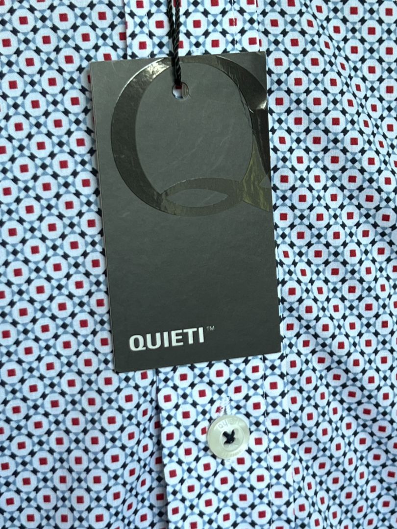 Size Medium Quieti Short Sleeve Button Down Shirt Mod Pattern NWT