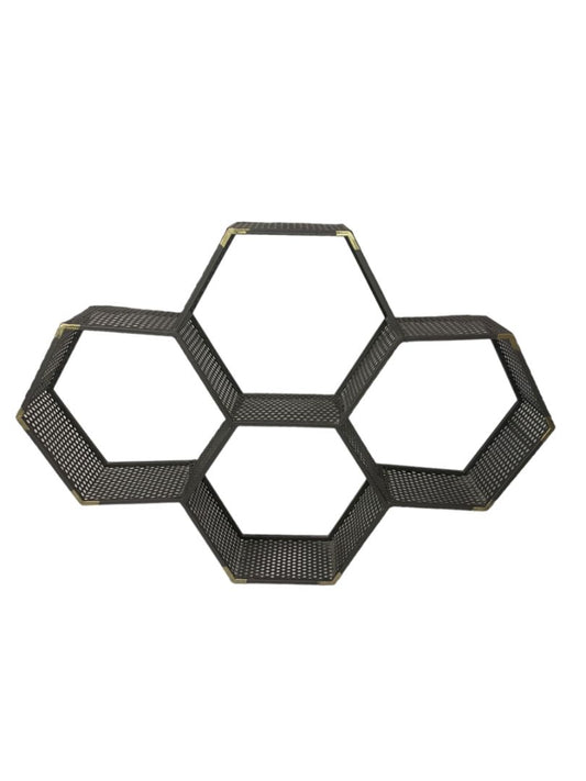 Floating Shelves Hexagon Shelf Shelves Wall Mounted Display Storage Metal Mesh 25"L x 18"h x 4.25"d