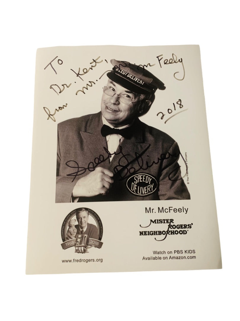 Signed Mr. McFeely David Newell 8.5x11  Signed Personalized Autograph Mister Rogers Neighborhood 50th Anniversary