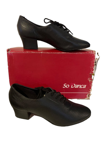 Size 6L So Danca Black Ballroom Dance Practice Lace Up Black Shoes