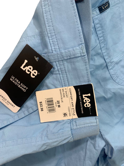 Size 20M Lee Womens New Shasta Blue Cargo Shorts Ultra Soft Waistband