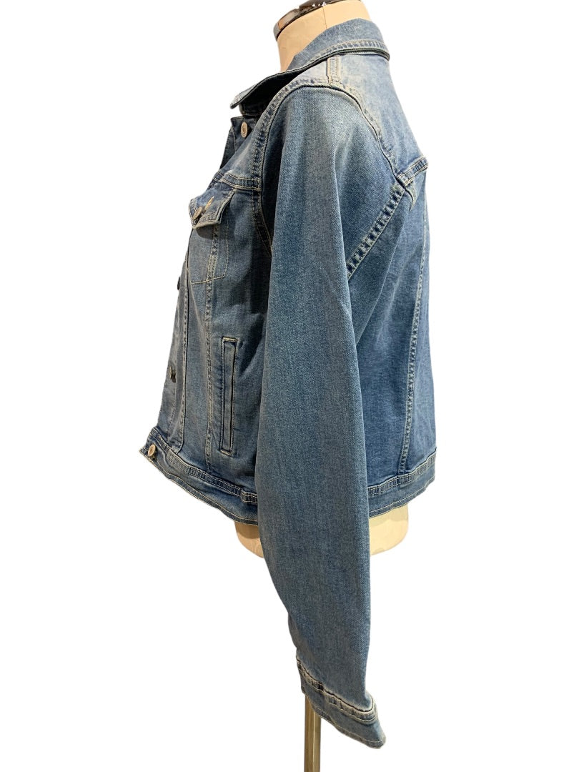 2X (20.5 Plus) There Abouts Girls Denim Jean Jacket Classic Medium Wash