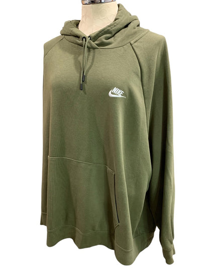 3X Nike Essential Womens Olive Green Pullover Hoodie CJ0409 Plus Size