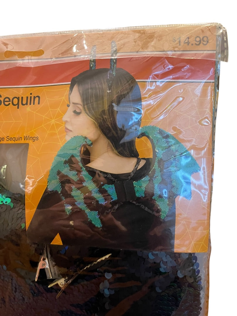 Spooky Village Color Change Sequin Dragon Horns & Wings # 409746 NEW