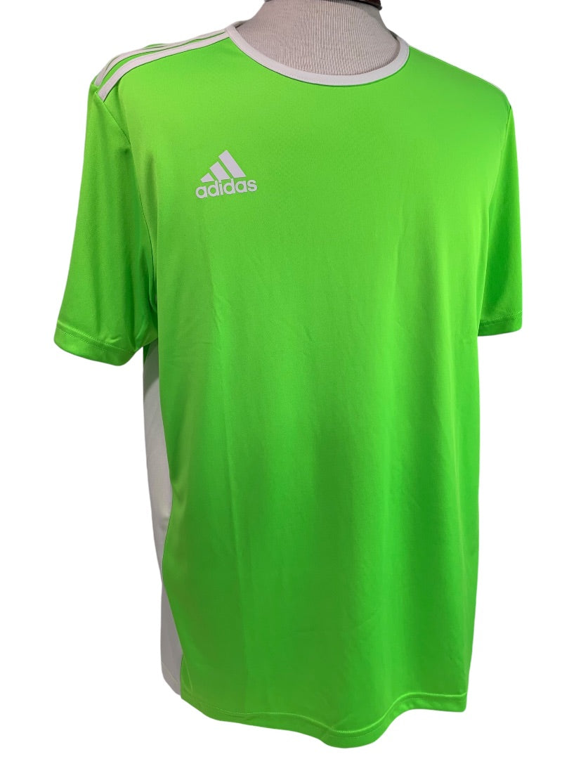 Large Adidas Mens New Entrada Soccer Jersey Solar Green CE9758